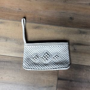 Off White Crochet Wrist Bag